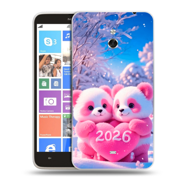 Пластиковый чехол на Nokia Lumia 1320 с принтом Новый год