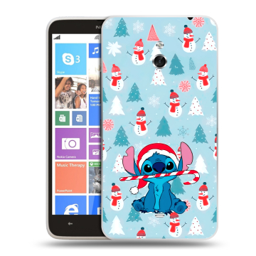 Пластиковый чехол на Nokia Lumia 1320 с принтом Стич Новый год
