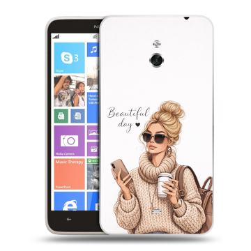 Пластиковый чехол на Nokia Lumia 1320 с принтом женский