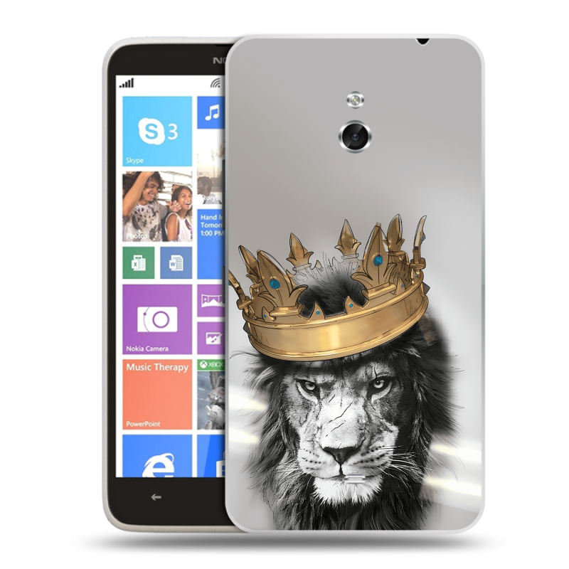 Пластиковый чехол на Nokia Lumia 1320 с принтом Лев с короной Пластиковый чехол на Nokia Lumia 1320 с принтом Лев с короной