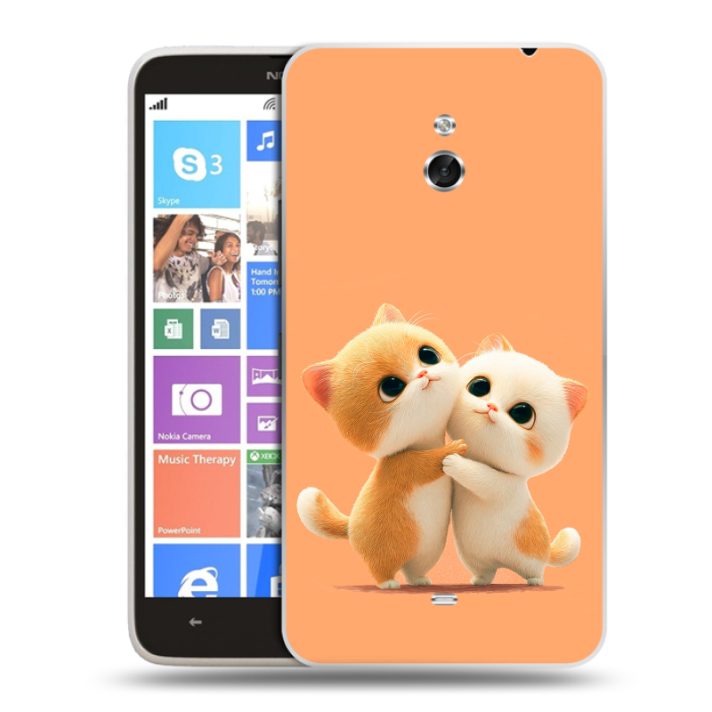 Пластиковый чехол на Nokia Lumia 1320 с принтом Милые котики Пластиковый чехол на Nokia Lumia 1320 с принтом Милые котики