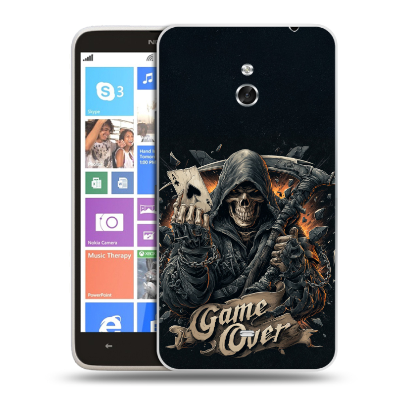 Пластиковый чехол на Nokia Lumia 1320 с принтом Скелет карты Пластиковый чехол на Nokia Lumia 1320 с принтом Скелет карты