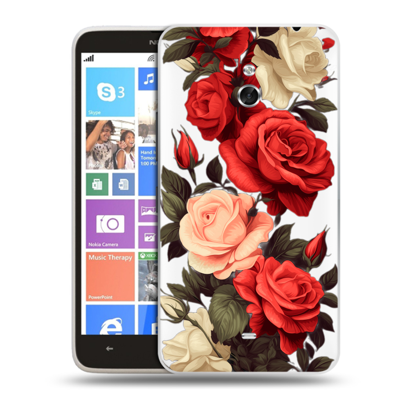 Пластиковый чехол на Nokia Lumia 1320 с принтом Розы Пластиковый чехол на Nokia Lumia 1320 с принтом Розы