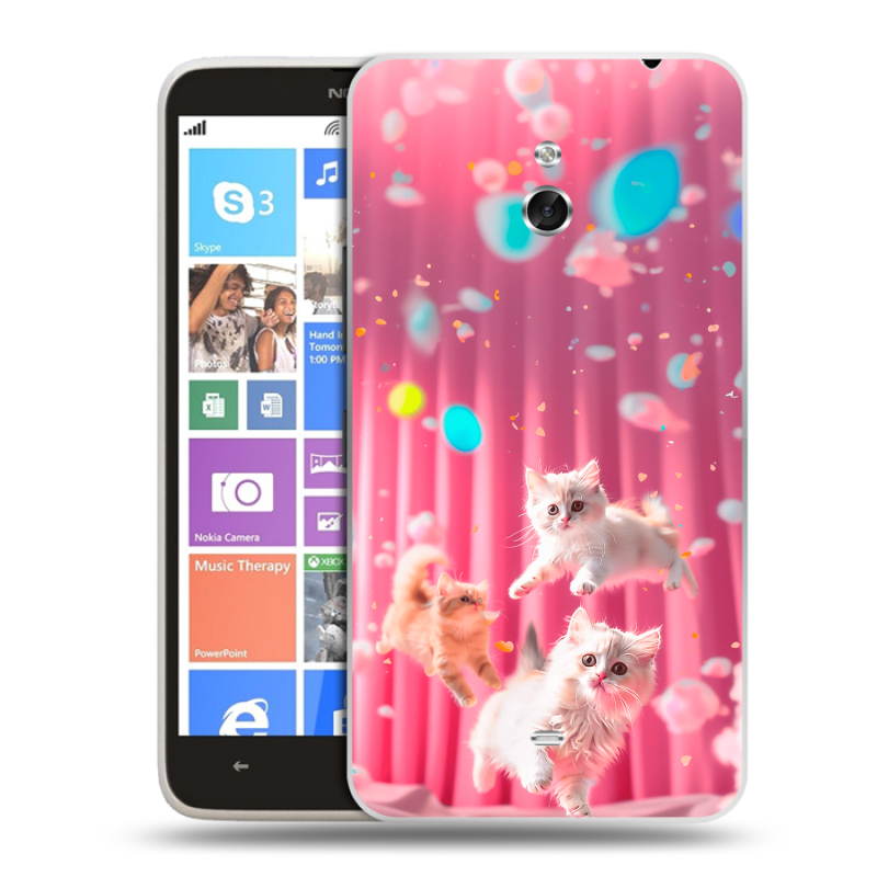 Пластиковый чехол на Nokia Lumia 1320 с принтом милые котики Пластиковый чехол на Nokia Lumia 1320 с принтом милые котики