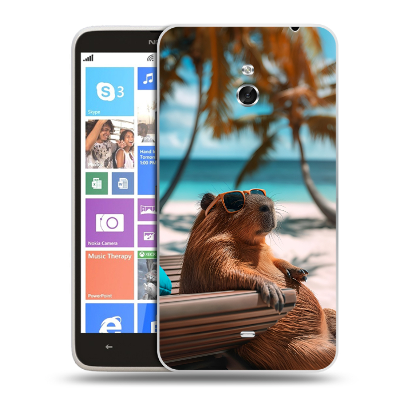 Пластиковый чехол на Nokia Lumia 1320 с принтом Капибара Пластиковый чехол на Nokia Lumia 1320 с принтом Капибара