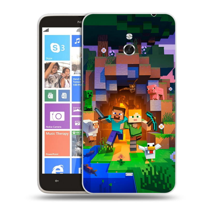 Пластиковый чехол на Nokia Lumia 1320 с принтом Майнкрафт Minecraft Пластиковый чехол на Nokia Lumia 1320 с принтом Майнкрафт Minecraft