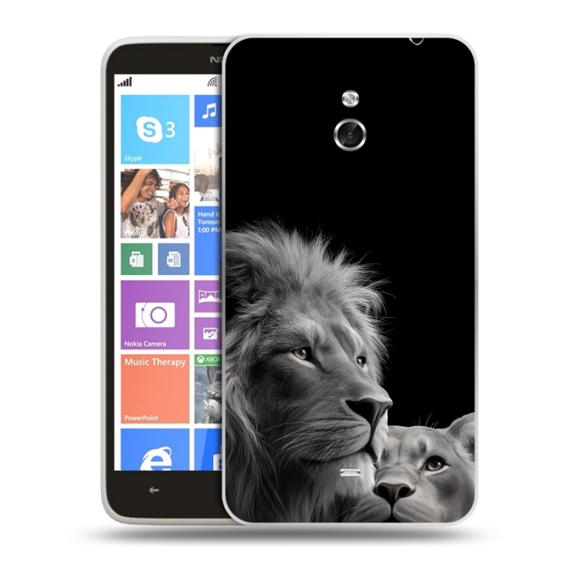 Пластиковый чехол на Nokia Lumia 1320 с принтом Лев кошки Пластиковый чехол на Nokia Lumia 1320 с принтом Лев кошки
