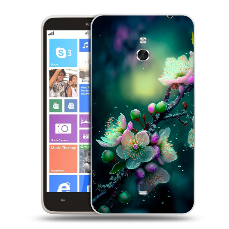 Пластиковый чехол на Nokia Lumia 1320 с принтом Цветы и мрамор Пластиковый чехол на Nokia Lumia 1320 с принтом Цветы и мрамор