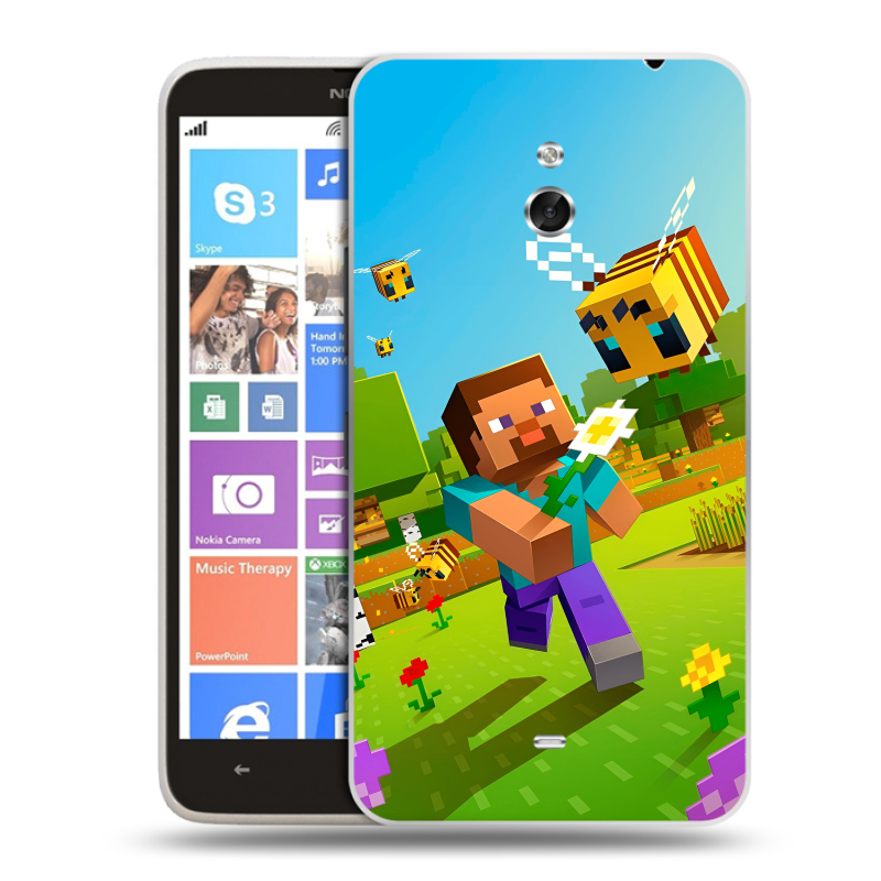 Пластиковый чехол на Nokia Lumia 1320 с принтом Майнкрафт Minecraft Пластиковый чехол на Nokia Lumia 1320 с принтом Майнкрафт Minecraft