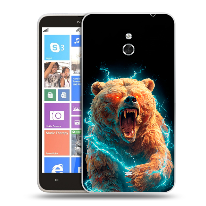 Пластиковый чехол на Nokia Lumia 1320 с принтом Медведь Пластиковый чехол на Nokia Lumia 1320 с принтом Медведь