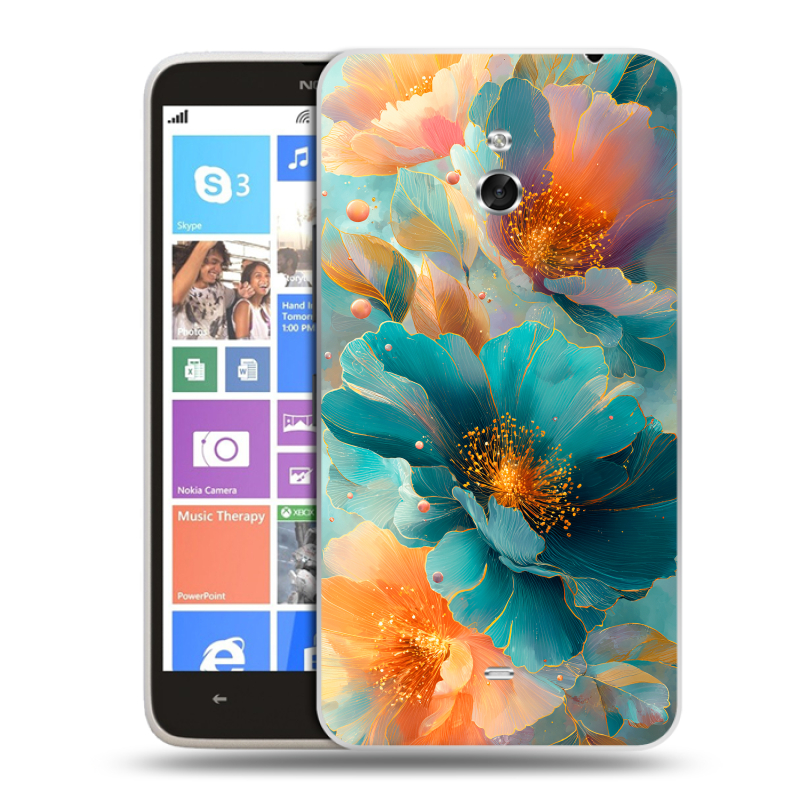 Пластиковый чехол на Nokia Lumia 1320 с принтом Цветы Пластиковый чехол на Nokia Lumia 1320 с принтом Цветы