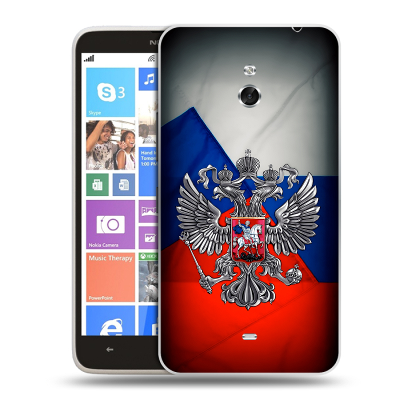 Пластиковый чехол на Nokia Lumia 1320 с принтом Флаг России Пластиковый чехол на Nokia Lumia 1320 с принтом Флаг России