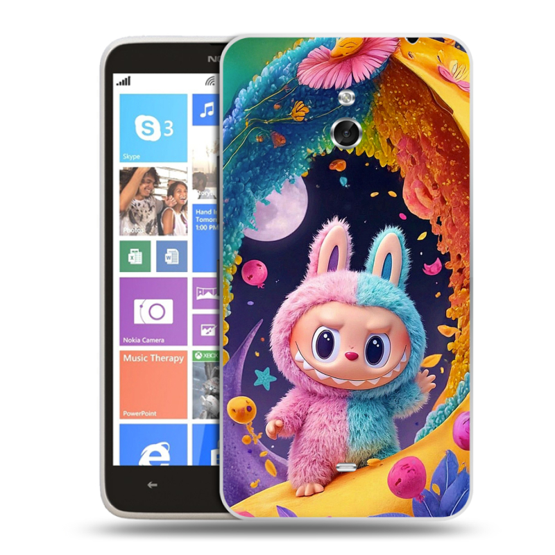Пластиковый чехол на Nokia Lumia 1320 с принтом Labubu Лабубу Пластиковый чехол на Nokia Lumia 1320 с принтом Labubu Лабубу