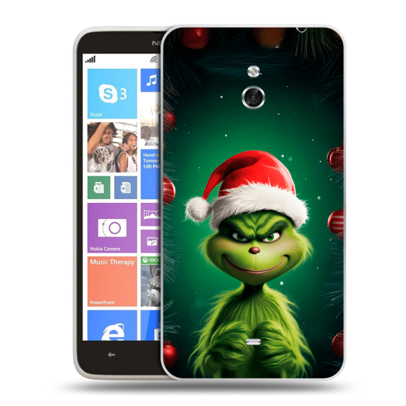 Пластиковый чехол на Nokia Lumia 1320 с принтом Гринч Новый год Рождество Пластиковый чехол на Nokia Lumia 1320 с принтом Гринч Новый год Рождество