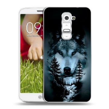 Пластиковый чехол на LG Optimus G2 mini с принтом Лесной волк Пластиковый чехол на LG Optimus G2 mini с принтом Лесной волк