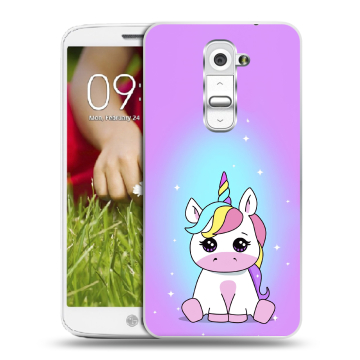 Пластиковый чехол на LG Optimus G2 mini с принтом Единорог