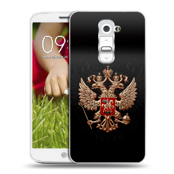 Пластиковый чехол на LG Optimus G2 mini с принтом Герб России