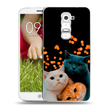 Пластиковый чехол на LG Optimus G2 mini с принтом Кошки