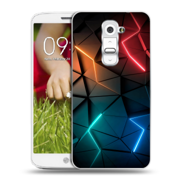 Пластиковый чехол на LG Optimus G2 mini с принтом Абстракция неон