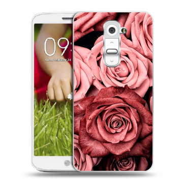 Пластиковый чехол на LG Optimus G2 mini с принтом Цветы розы