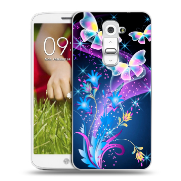 Пластиковый чехол на LG Optimus G2 mini с принтом Бабочки