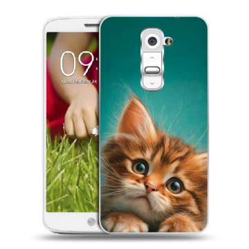 Пластиковый чехол на LG Optimus G2 mini с принтом котенок