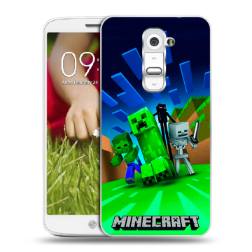 Пластиковый чехол на LG Optimus G2 mini с принтом Майнкрафт Пластиковый чехол на LG Optimus G2 mini с принтом Майнкрафт
