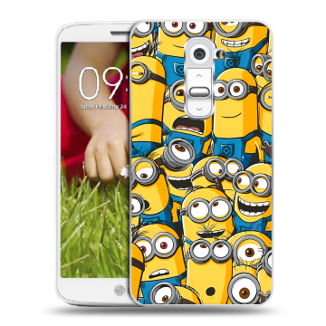 Пластиковый чехол на LG Optimus G2 mini с принтом Миньоны