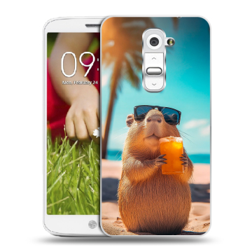 Пластиковый чехол на LG Optimus G2 mini с принтом Капибара Пластиковый чехол на LG Optimus G2 mini с принтом Капибара