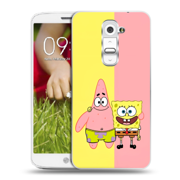 Пластиковый чехол на LG Optimus G2 mini с принтом Спанч боб Спанчбоб