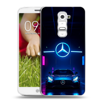 Пластиковый чехол на LG Optimus G2 mini с принтом Mercedes Мерседес