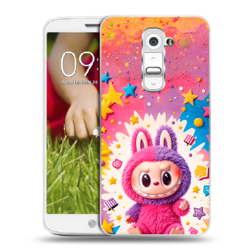 Пластиковый чехол на LG Optimus G2 mini с принтом Labubu Лабубу