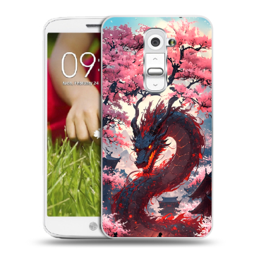 Пластиковый чехол на LG Optimus G2 mini с принтом Дракон Японский