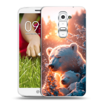 Пластиковый чехол на LG Optimus G2 mini с принтом Новый год