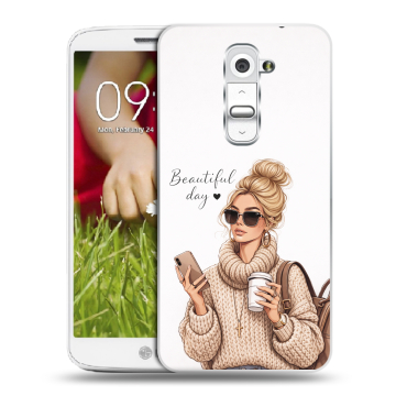 Пластиковый чехол на LG Optimus G2 mini с принтом женский