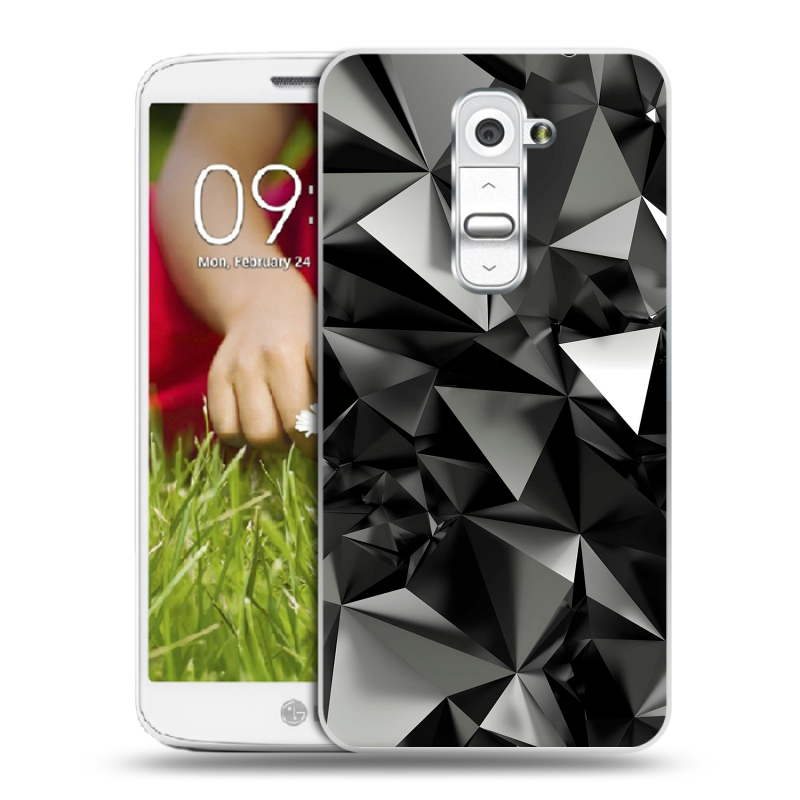 Пластиковый чехол на LG Optimus G2 mini с принтом Черные кристаллы Пластиковый чехол на LG Optimus G2 mini с принтом Черные кристаллы