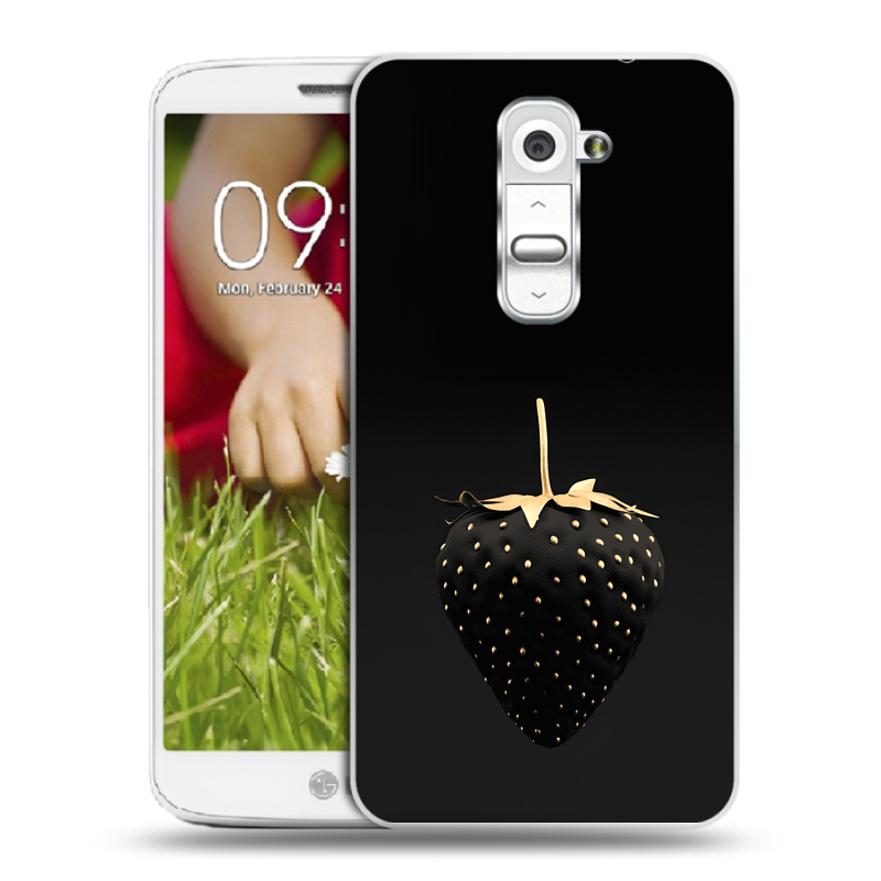 Пластиковый чехол на LG Optimus G2 mini с принтом Черная клубника Пластиковый чехол на LG Optimus G2 mini с принтом Черная клубника
