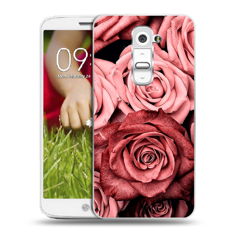 Пластиковый чехол на LG Optimus G2 mini с принтом Цветы розы Пластиковый чехол на LG Optimus G2 mini с принтом Цветы розы