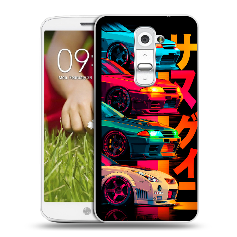 Пластиковый чехол на LG Optimus G2 mini с принтом Гоночные машины Пластиковый чехол на LG Optimus G2 mini с принтом Гоночные машины