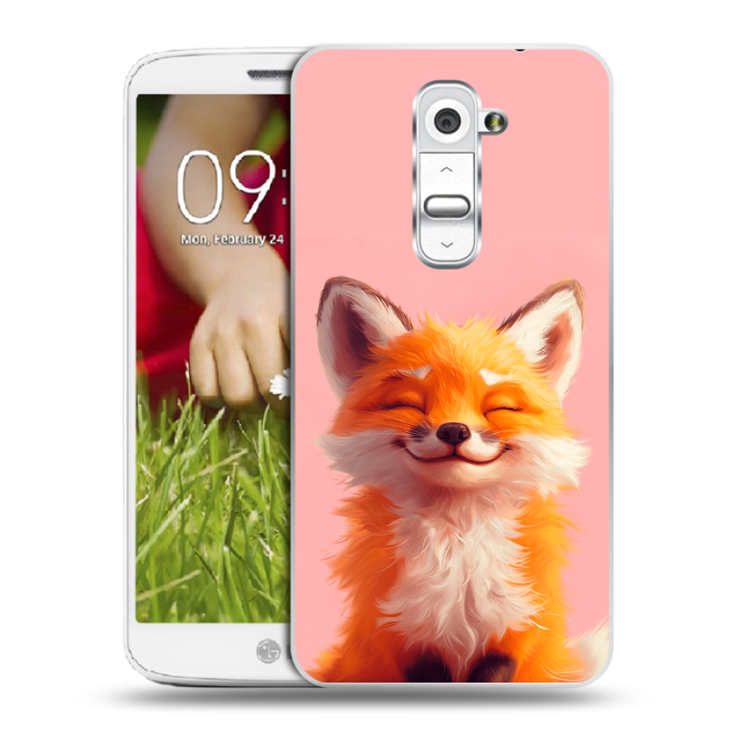 Пластиковый чехол на LG Optimus G2 mini с принтом милая лиса Пластиковый чехол на LG Optimus G2 mini с принтом милая лиса