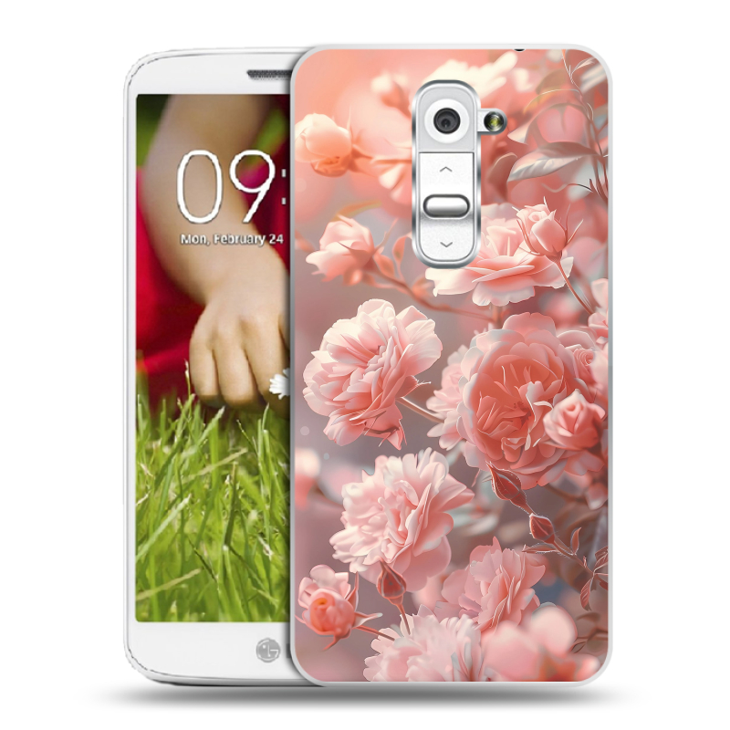 Пластиковый чехол на LG Optimus G2 mini с принтом Розовые розы Пластиковый чехол на LG Optimus G2 mini с принтом Розовые розы