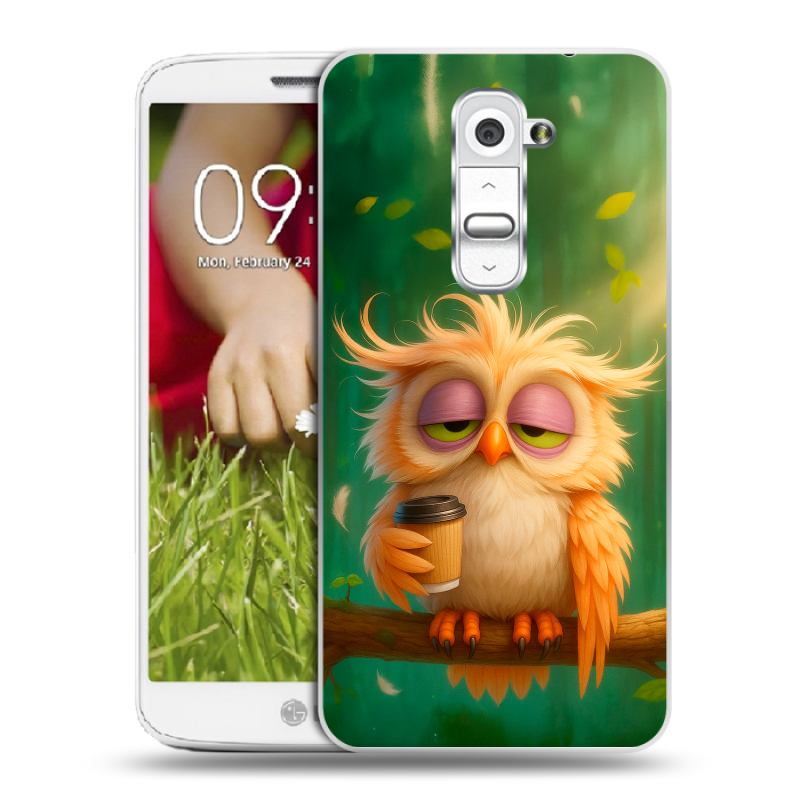 Пластиковый чехол на LG Optimus G2 mini с принтом сова Пластиковый чехол на LG Optimus G2 mini с принтом сова