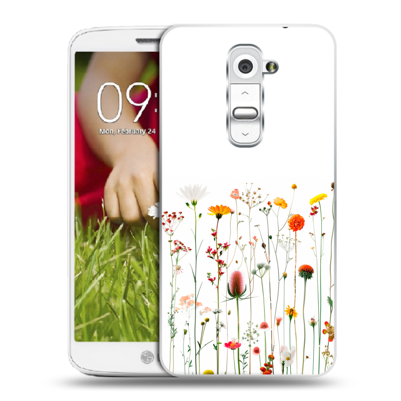 Пластиковый чехол на LG Optimus G2 mini с принтом цветы Пластиковый чехол на LG Optimus G2 mini с принтом цветы