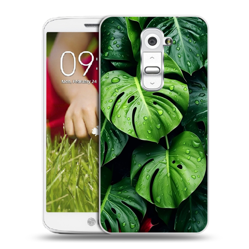 Пластиковый чехол на LG Optimus G2 mini с принтом Листья Пластиковый чехол на LG Optimus G2 mini с принтом Листья