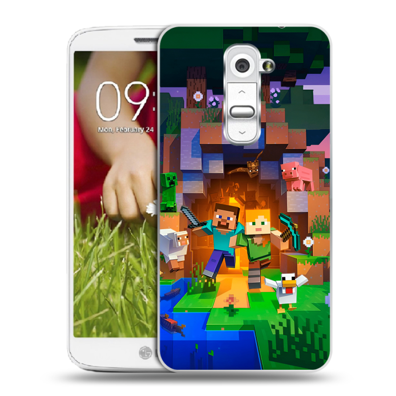 Пластиковый чехол на LG Optimus G2 mini с принтом Майнкрафт Minecraft Пластиковый чехол на LG Optimus G2 mini с принтом Майнкрафт Minecraft