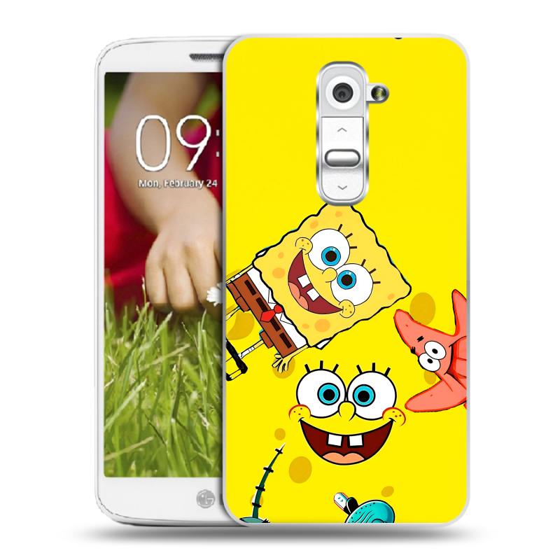 Пластиковый чехол на LG Optimus G2 mini с принтом Спанч боб Спанчбоб Пластиковый чехол на LG Optimus G2 mini с принтом Спанч боб Спанчбоб