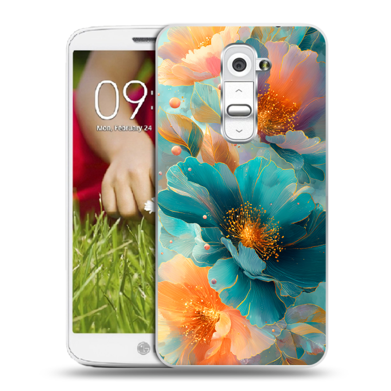 Пластиковый чехол на LG Optimus G2 mini с принтом Цветы Пластиковый чехол на LG Optimus G2 mini с принтом Цветы
