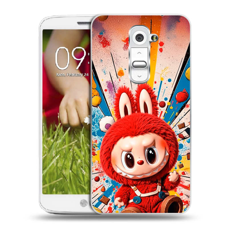 Пластиковый чехол на LG Optimus G2 mini с принтом Labubu Лабубу Пластиковый чехол на LG Optimus G2 mini с принтом Labubu Лабубу