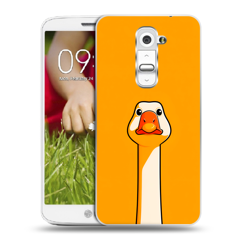 Пластиковый чехол на LG Optimus G2 mini с принтом Смешная утка Пластиковый чехол на LG Optimus G2 mini с принтом Смешная утка