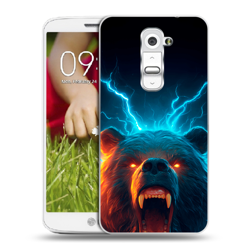 Пластиковый чехол на LG Optimus G2 mini с принтом Медведь Пластиковый чехол на LG Optimus G2 mini с принтом Медведь